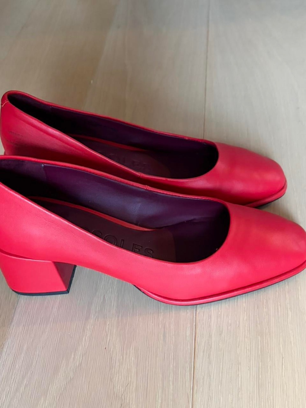 AEROSOLES Red Block Heel Pumps